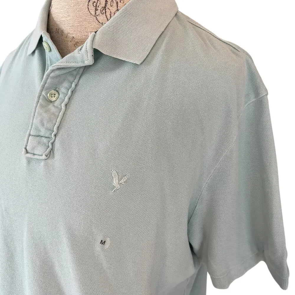 American Eagle Men’s Super Soft Polo Shirt Size Medium Seafoam NWT - Picture 2 of 8